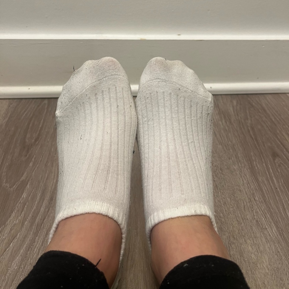 White Ankle ribbed